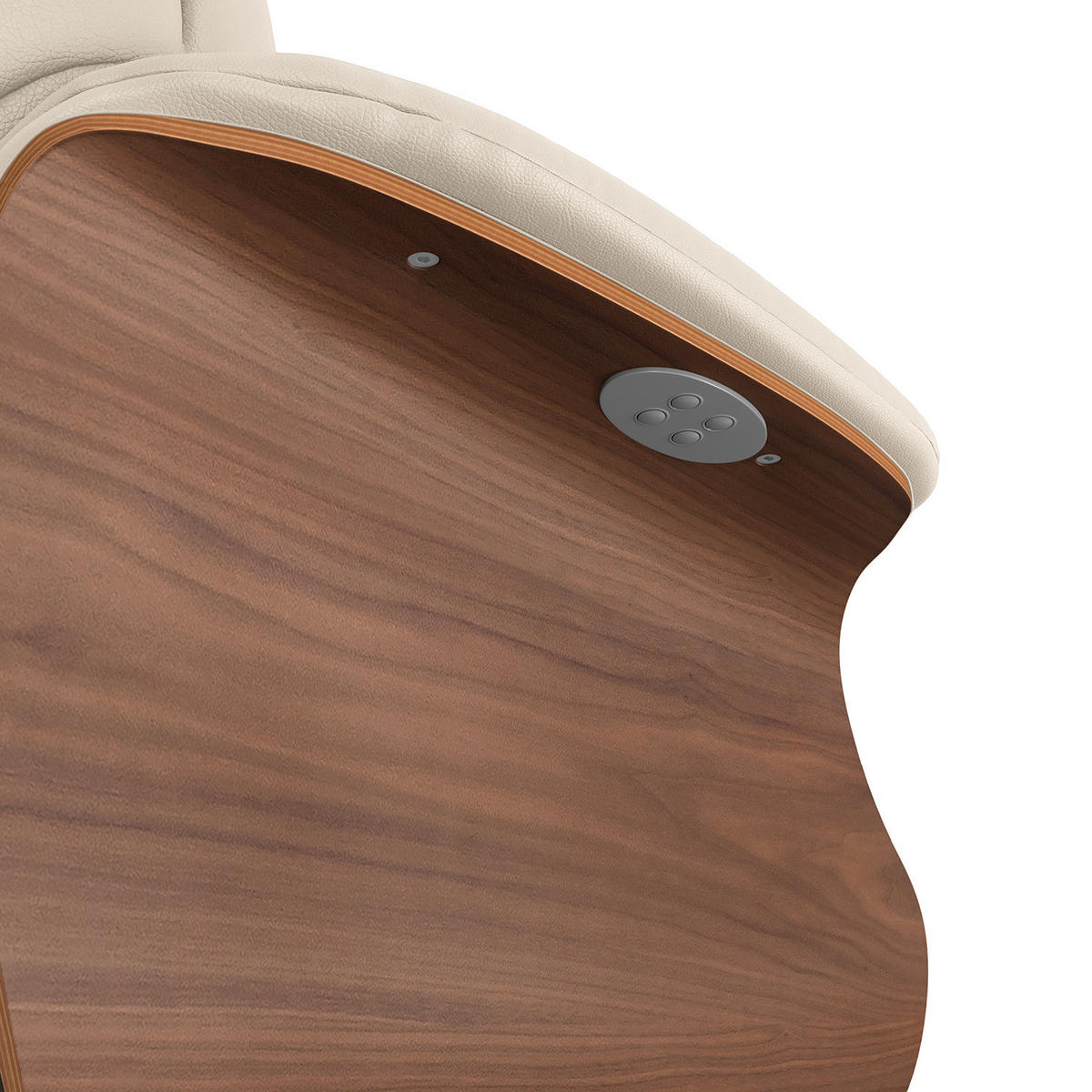 SESSEL - elektrisch verstellbar - Chromfarben/Hellgrau, Leder/Metall (83/110/88cm) - home24