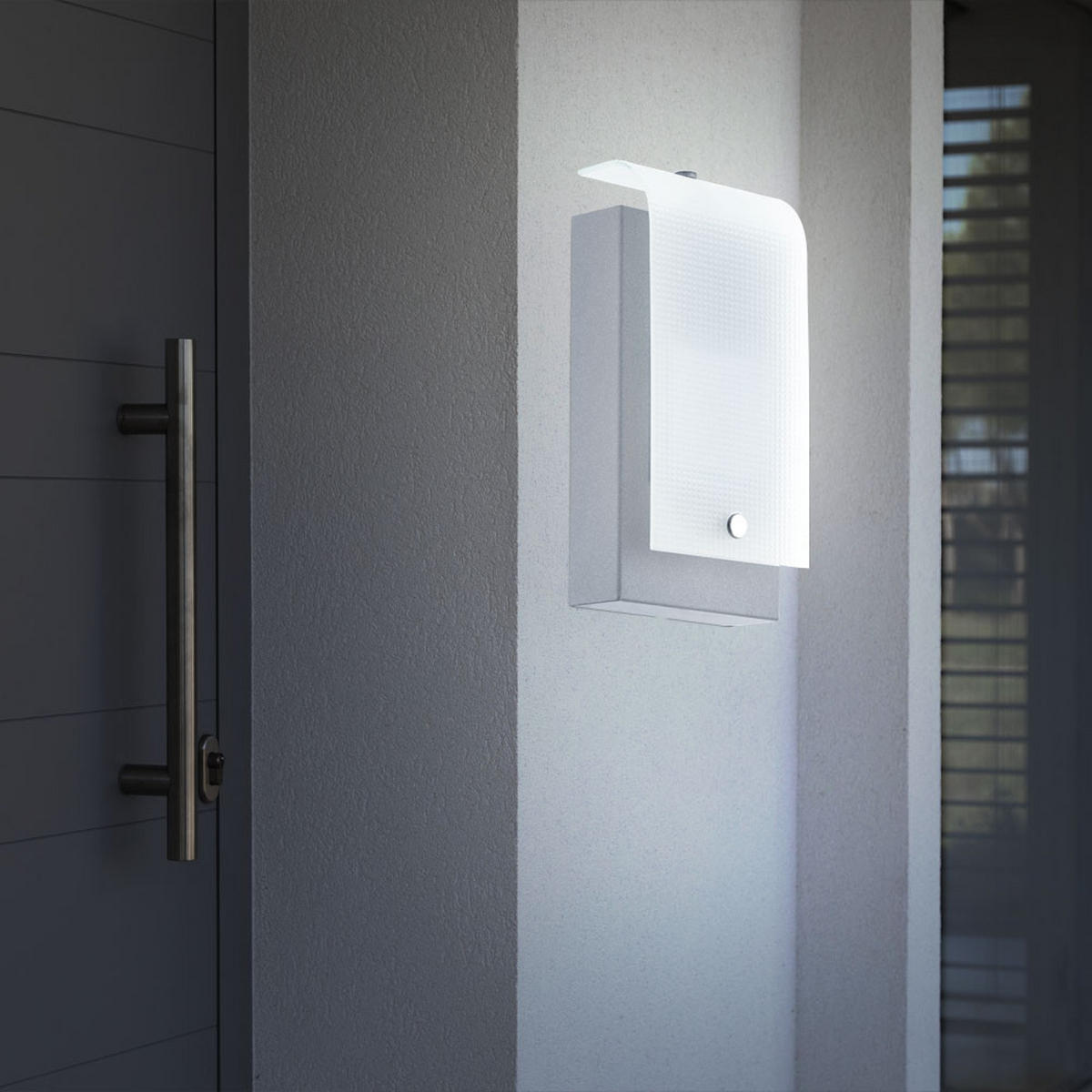 LED AUSSEN-WANDLEUCHTE VESCAVA Stahl Silber - Silberfarben, Glas (7/22.5/12cm)