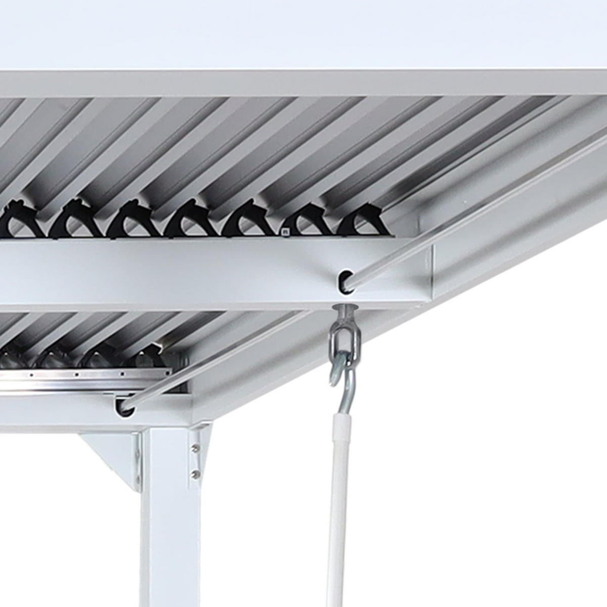 PERGOLA 2x Seitenwand für 3x3,7m 224x370x300cm Weiß - Weiß, Metall (370/224/300cm) - BERLINLODGE