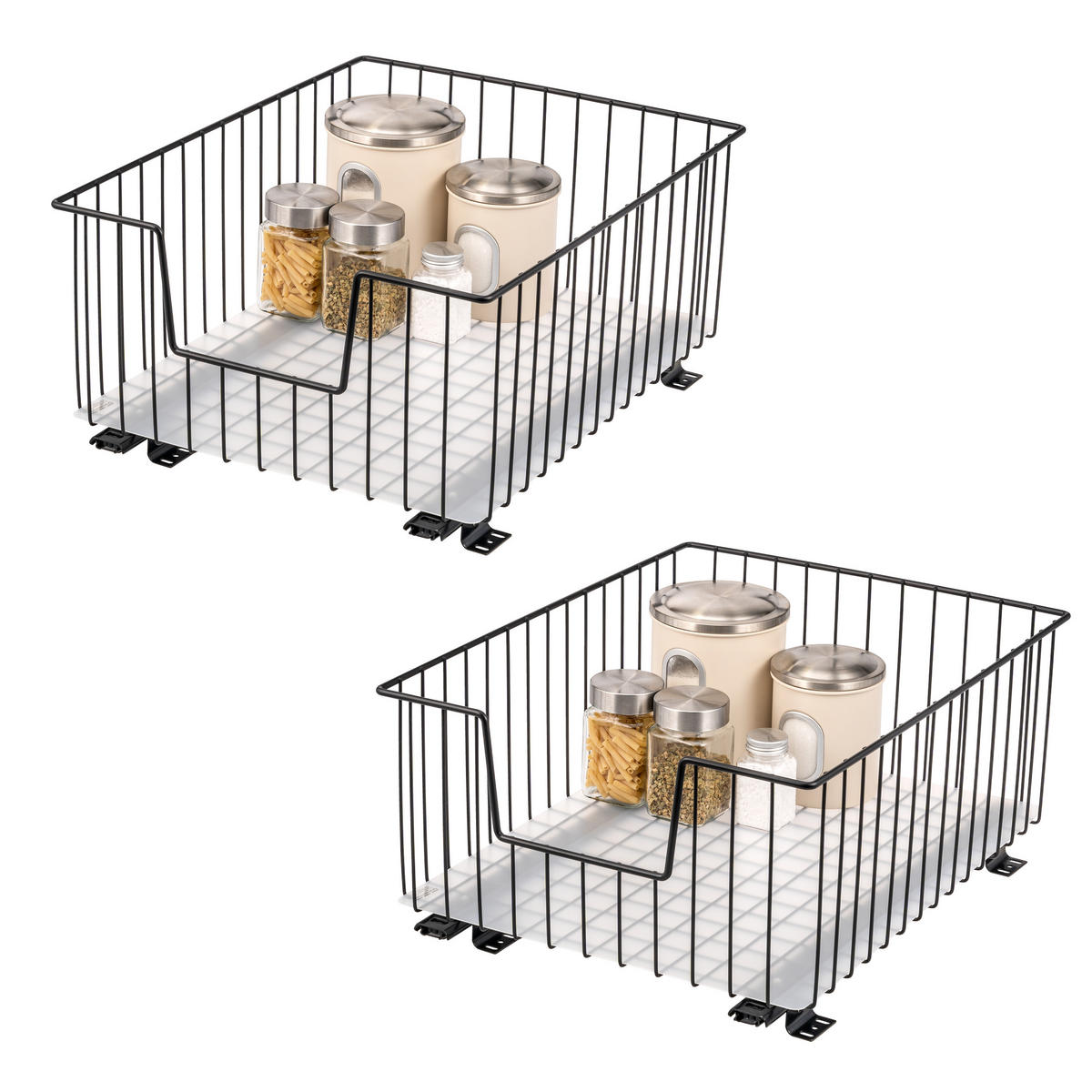 SCHRANK-KORBAUSZUG 40 cm, schwarz, Metall - Schwarz, Metall (40/23/50.5cm) - bremermann