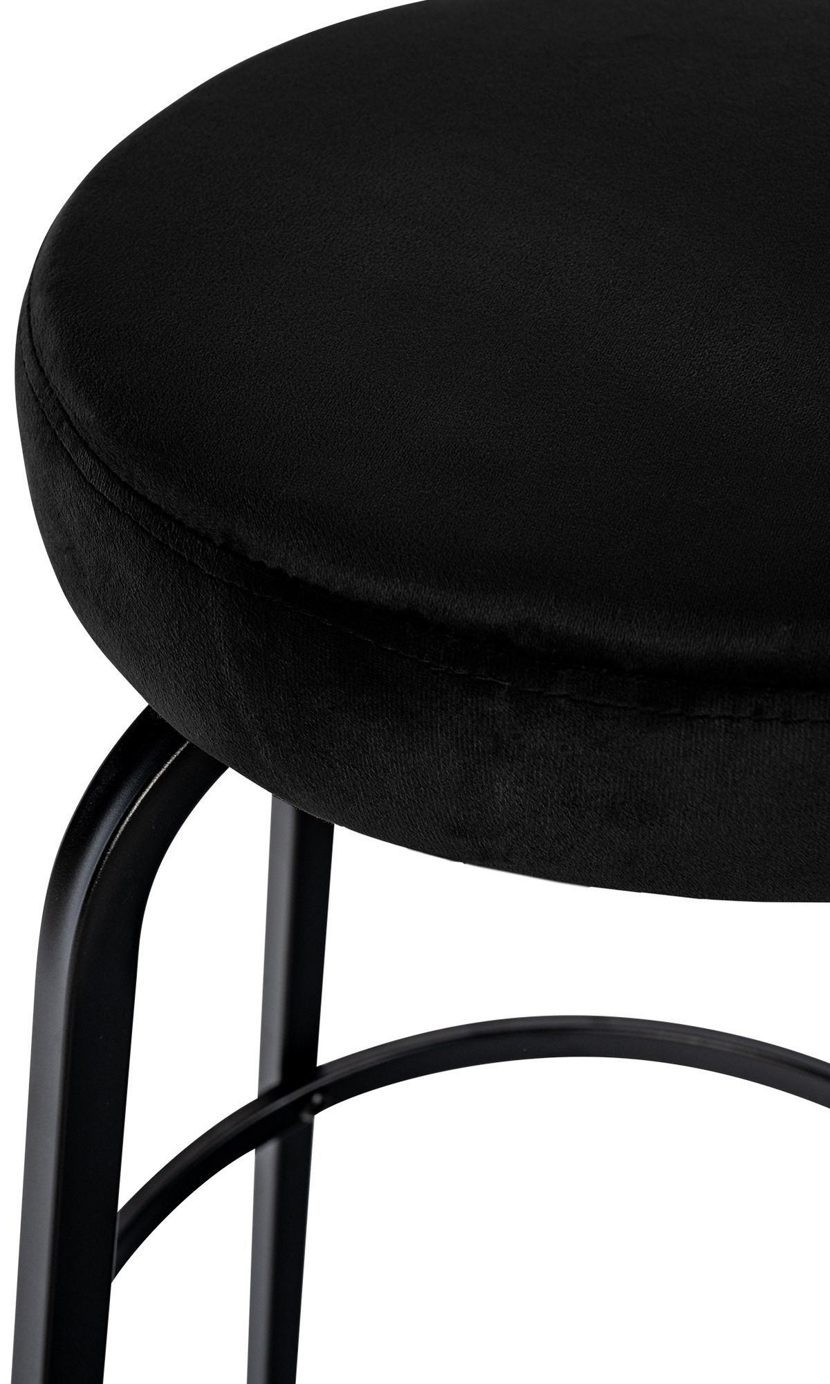 BARHOCKER Samt Schwarz - Schwarz, Textil/Metall (54/77/54cm) - CLP