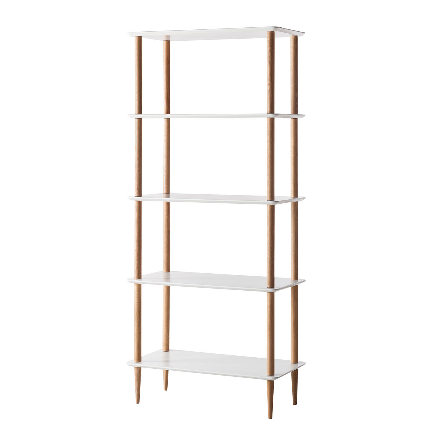 REGAL - Eiche teilmassiv - Weiß / Eiche - Weiß, Holzwerkstoff (80/180/40cm) - home24