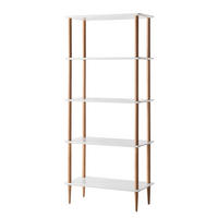 REGAL - Eiche teilmassiv - Weiß / Eiche - Weiß, Holzwerkstoff (80/180/40cm) - home24