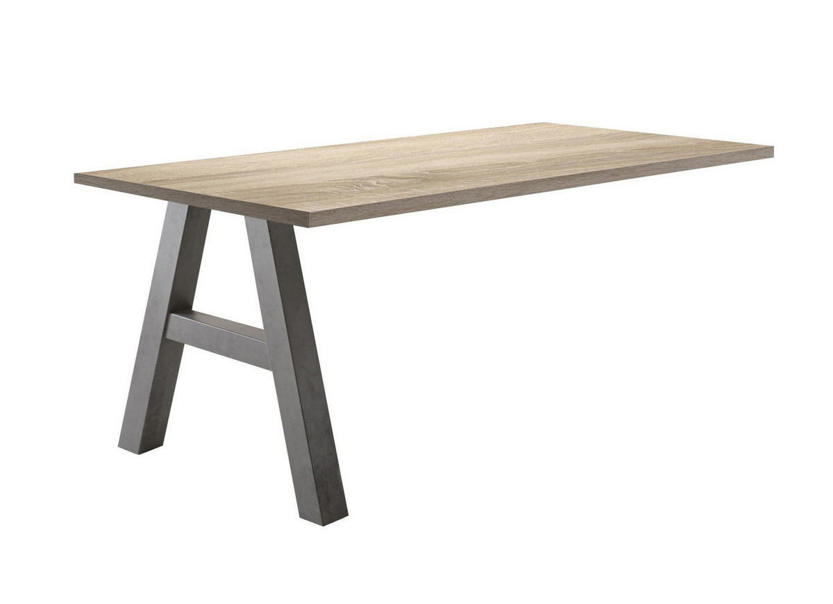 SCHREIBTISCH Edin 5 140 x 70 x 75 Bürotisch graphit/eiche sägerau - Graubraun, Holz (140/70/75cm) - 58aufmkessel