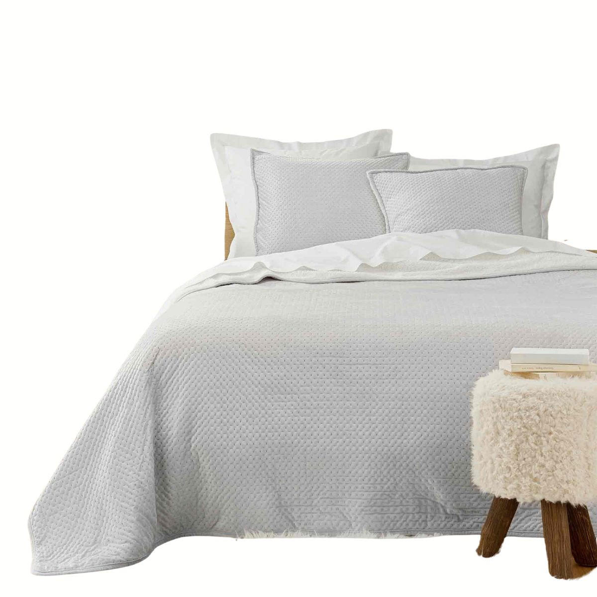 BETTÜBERWURF mit Kissenbezügen Mylene 220/240 cm - Grau, Textil (240/220cm) - Douceur d´intérieur