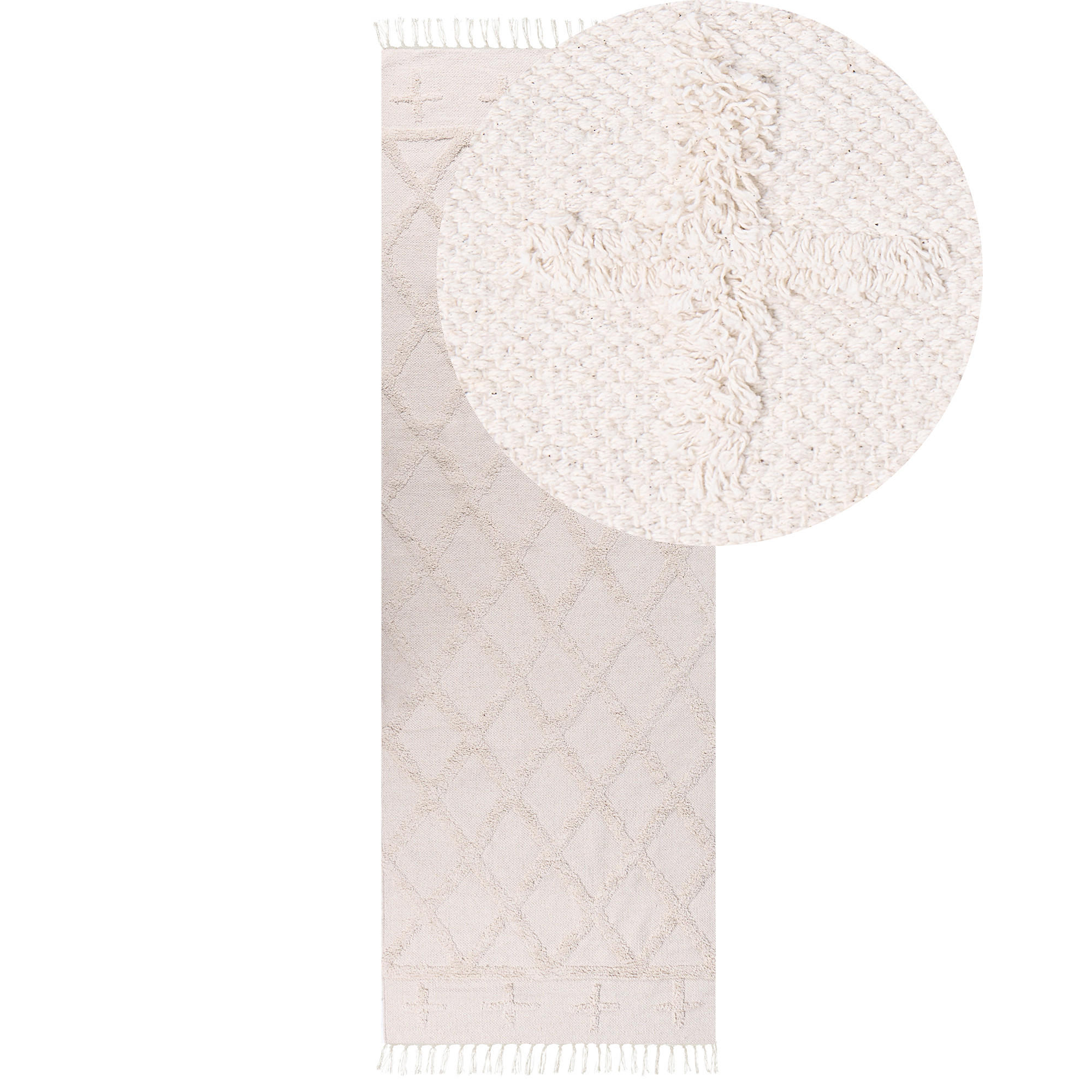 GÅNGMATTA Tozlu 230/80 cm - Beige, Textil (80/230cm) - Beliani