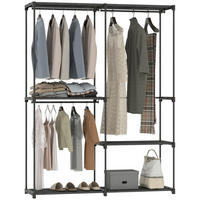 KLEIDERSCHRANK Schwarz 1 Stück - Schwarz, Metall (43/185/142cm) - GiPP