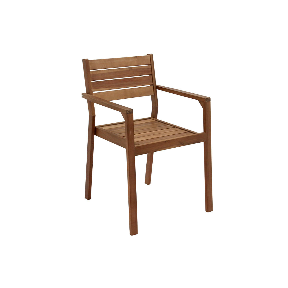 GARTENSESSEL Stapelbar Massives Akazienholz 2er-Set CANOPEE - Naturfarben, Holz (57/84/55cm) - Miliboo