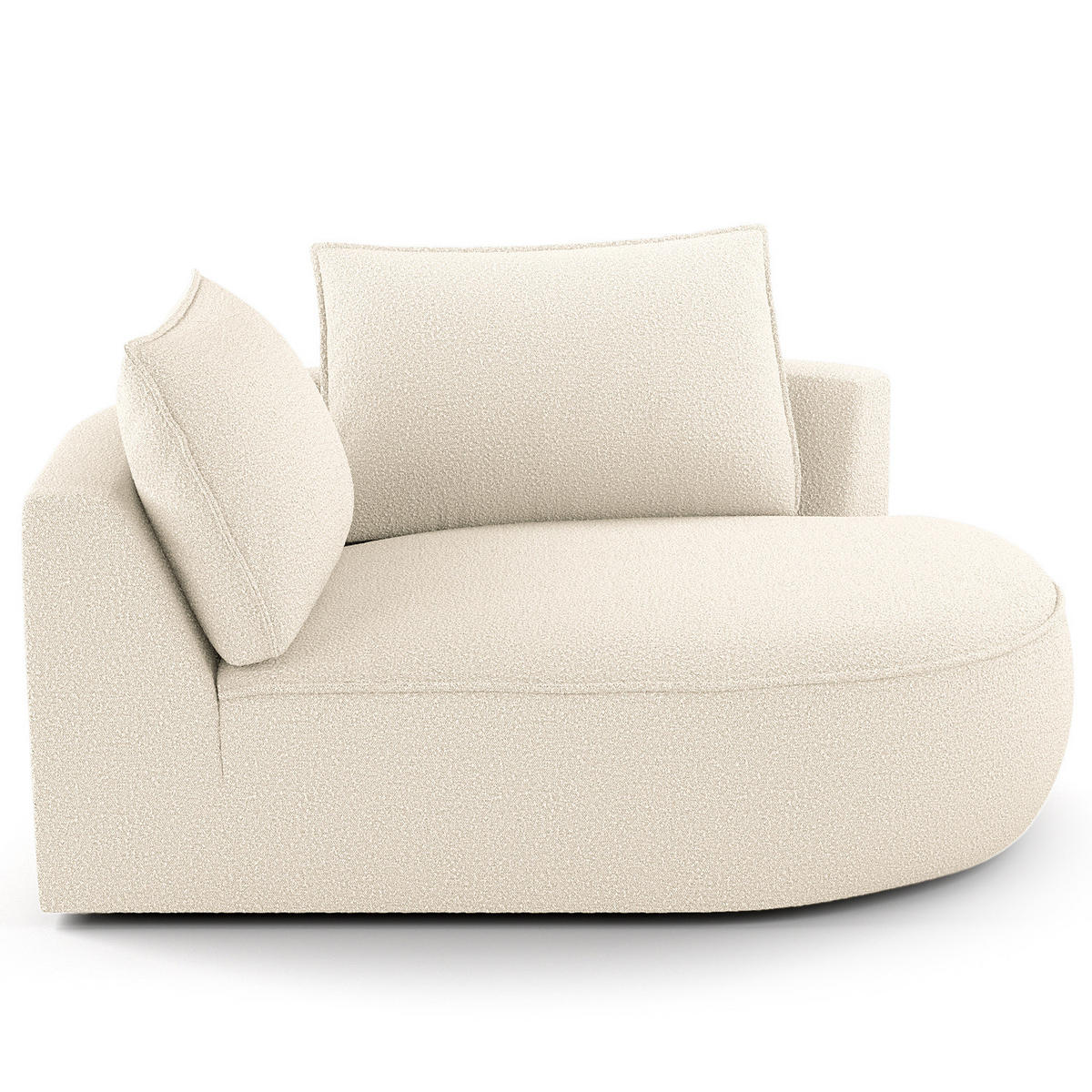 OTTOMANE - modular - Creme/Schwarz, Kunststoff/Textil (126/82/154cm) - home24