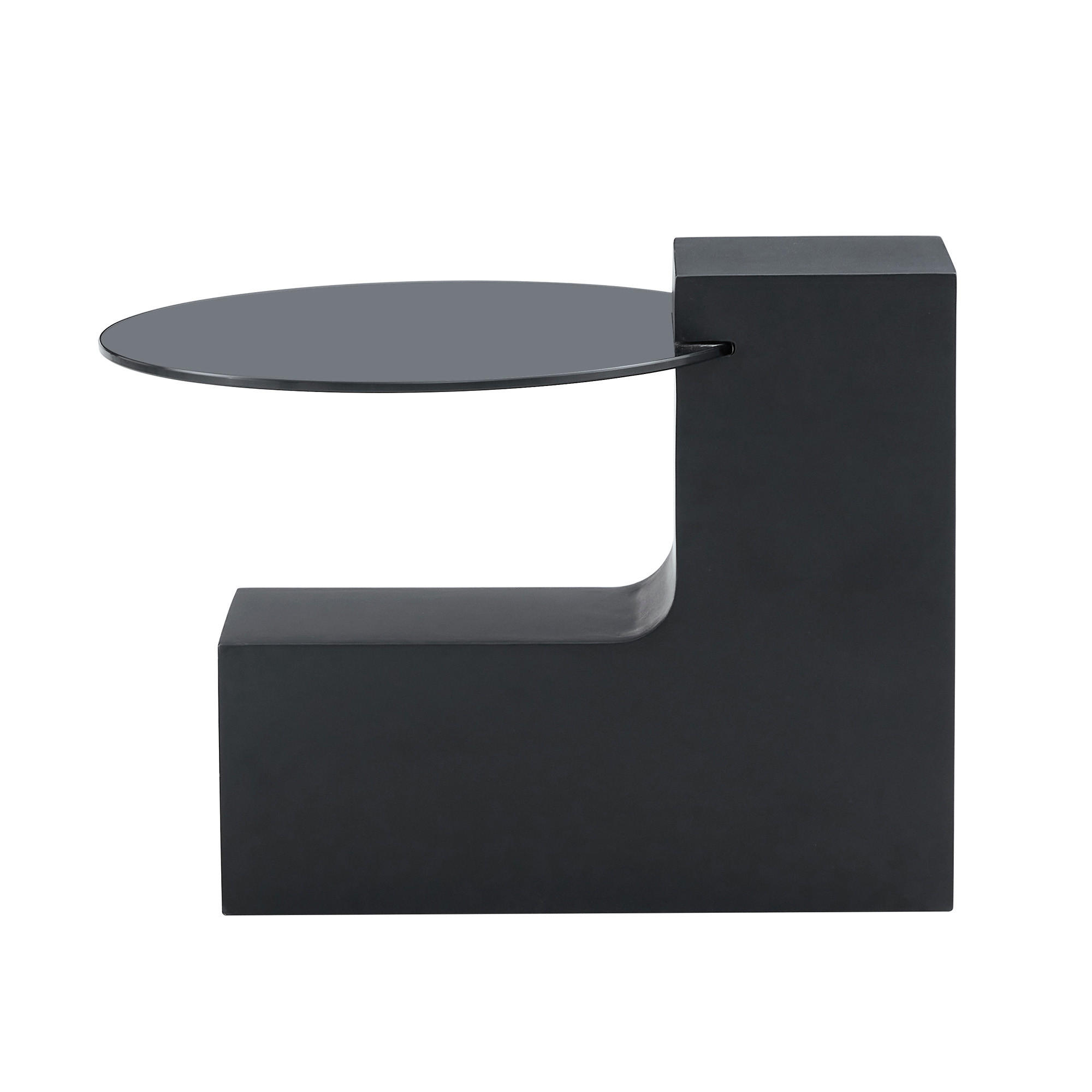 BEISTELLTISCH Weiß Schwarz Grau Ø 61 cm 2er-Set - Weiß, Holzwerkstoff (61/61/30cm) - PANGIVO