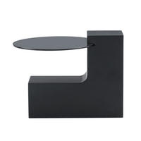 BEISTELLTISCH Weiß Schwarz Grau Ø 61 cm 2er-Set - Weiß, Holzwerkstoff (61/61/30cm) - PANGIVO