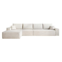 ECKSOFA 340/175/83 cm Weiß mit L-förmiger Chaiselongue, Linke Seite - Weiß, Textil (340/175cm) - Oxeza