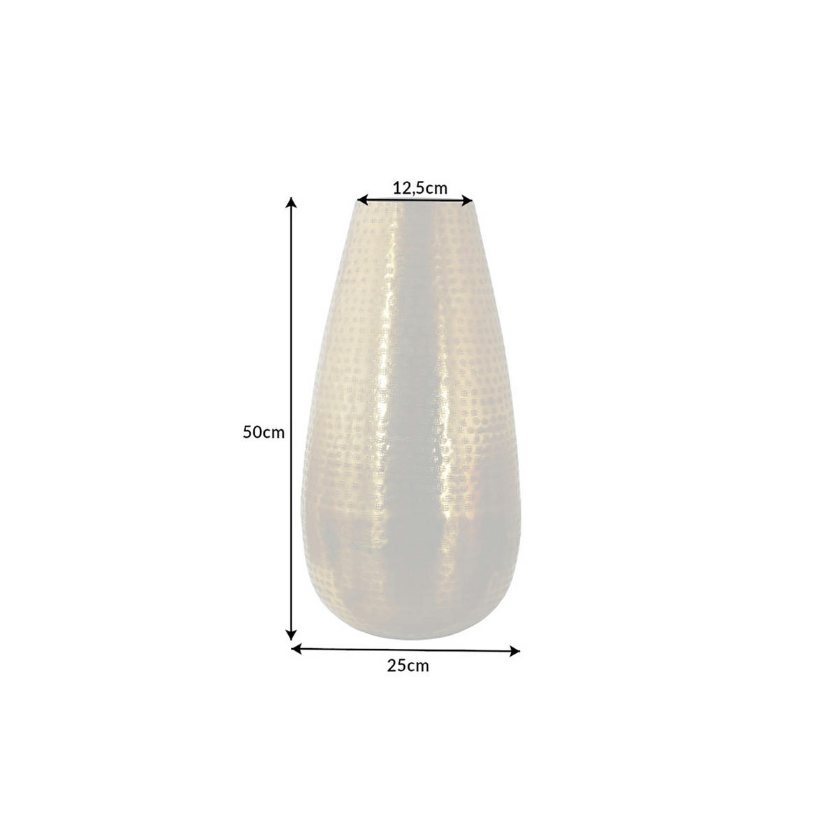 VASE ORIENT Metall Gold 50 cm - Goldfarben, Metall (50cm) - riess-ambiente