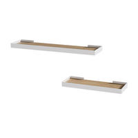 WANDREGAL Erni Weiß/Eiche 60 x 3 cm 2er-Set - Eiche Wotan/Weiß, Holzwerkstoff (60/3/15cm) - Vicco
