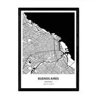 POSTER Buenos Aires - Argentinien A3 Schwarzer Rahmen - Schwarz, Papier (29.7/5/42cm) - Nacnic