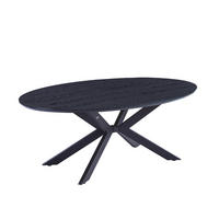 ESSTISCH OVAL AVENTIS - Dark Oak, 200 x 120 cm - Schwarz, Holz (200/120/4cm) - Home Deluxe