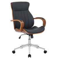 BÜROSTUHL Mellow, Kunstleder Walnuss/Schwarz - Schwarz, Textil/Metall (63/108/68cm) - TPFLiving