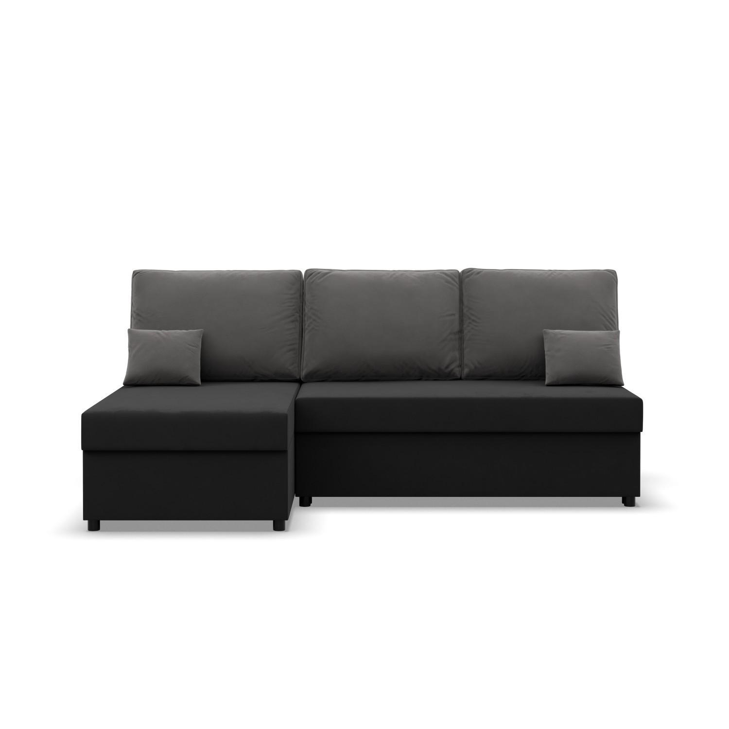 ECKSOFA MIT SCHLAFFUNKTION KEMI Schwarz/Grau - Schwarz/Grau, Textil (135/201cm) - Mebligo
