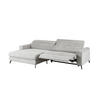 ECKSOFA LAISKA Hellgrau Cord Relaxfunktion - Hellgrau/Schwarz, Textil/Metall (282/177cm) - KAWOLA