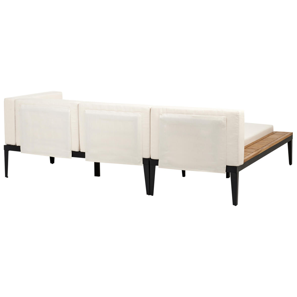 LOUNGE-SET 3-Sitzer Beige Bracciano - Hellbraun/Beige, Holz - Beliani