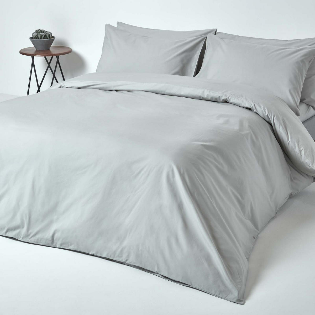 SPANNBETTLAKEN extra hoch, Ägyptische Baumwolle, Fadendichte 200 - Grau, Textil (90/190cm) - Homescapes