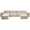 LOUNGE-SET 7-Sitzer Beige Battifollo - Beige/Weiß, Textil - Beliani