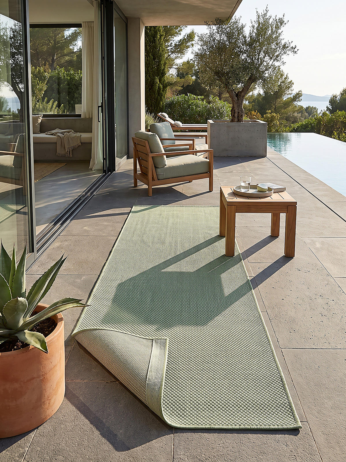 TEPPICHLÄUFER Uni BORNO Polypropylen Grün 80 x 150 cm - Grün, Textil (80/150cm) - KADIMA DESIGN