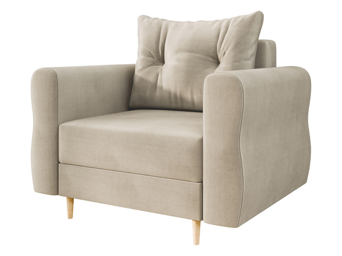 SESSEL Zako - Beige/Naturfarben, Holz/Textil (106/85/77cm) - MIRJAN24