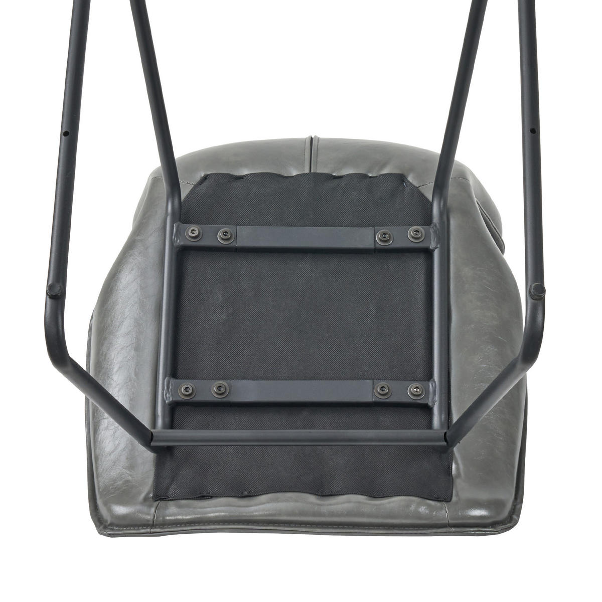 STUHL-SET DE-36851 2 Stück mit Kunstlederbezug Grau - Grau, Metall (47.5/81.5/60cm) - ComfortXL