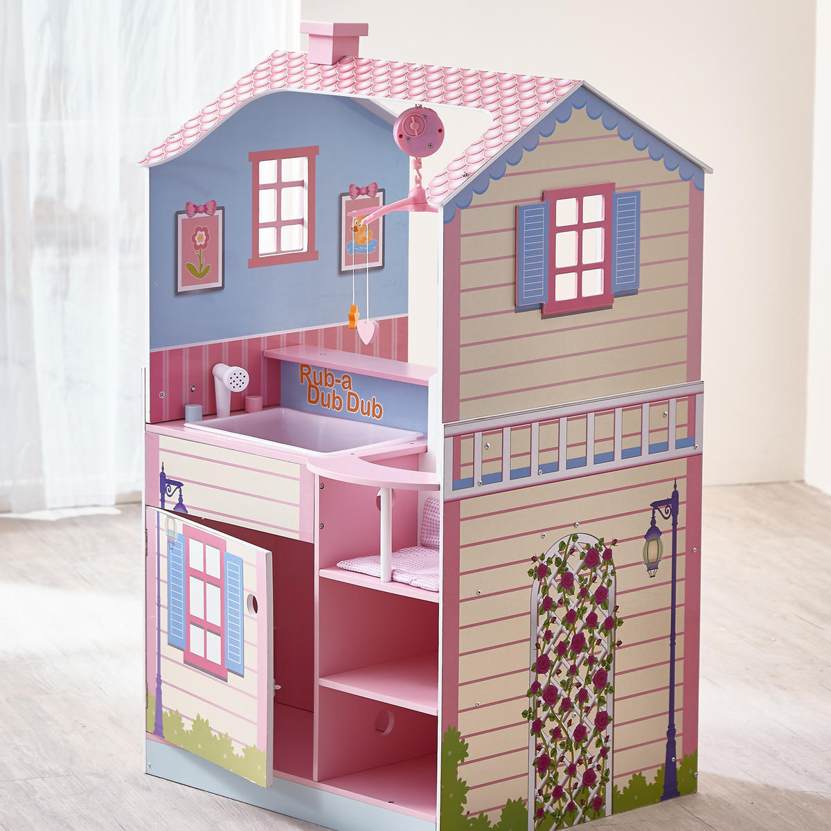 PUPPENHAUS Nursery, Holz, Rosa, 102cm - Pink, Holzwerkstoff (53/102/86cm) - Teamson Kids