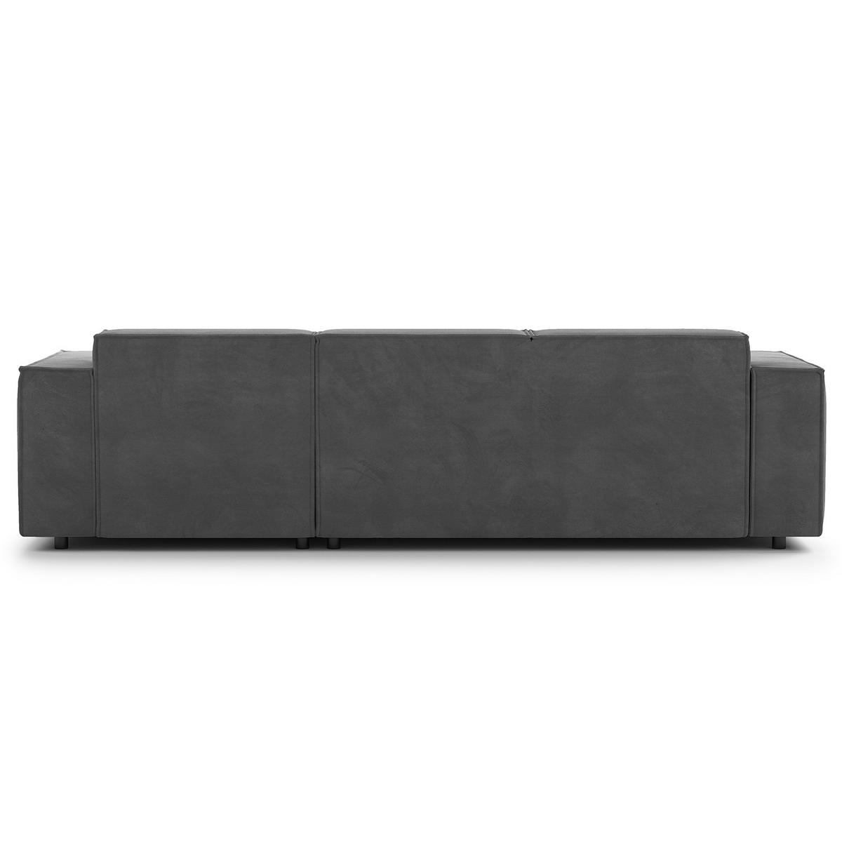ECKSOFA mit Longchair - Schwarz/Grau, Kunststoff/Textil (260/177cm) - home24
