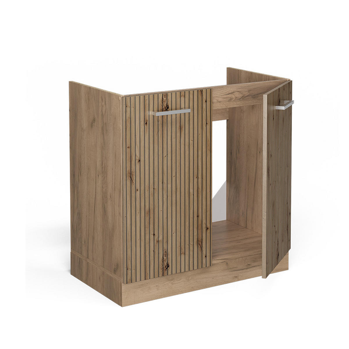 SPÜLENUNTERSCHRANK R-Line Artisan-Eiche 80 cm, AP Anthrazit - Eiche Wotan/Eiche Artisan, Holzwerkstoff (80/81.6/60cm) - Vicco
