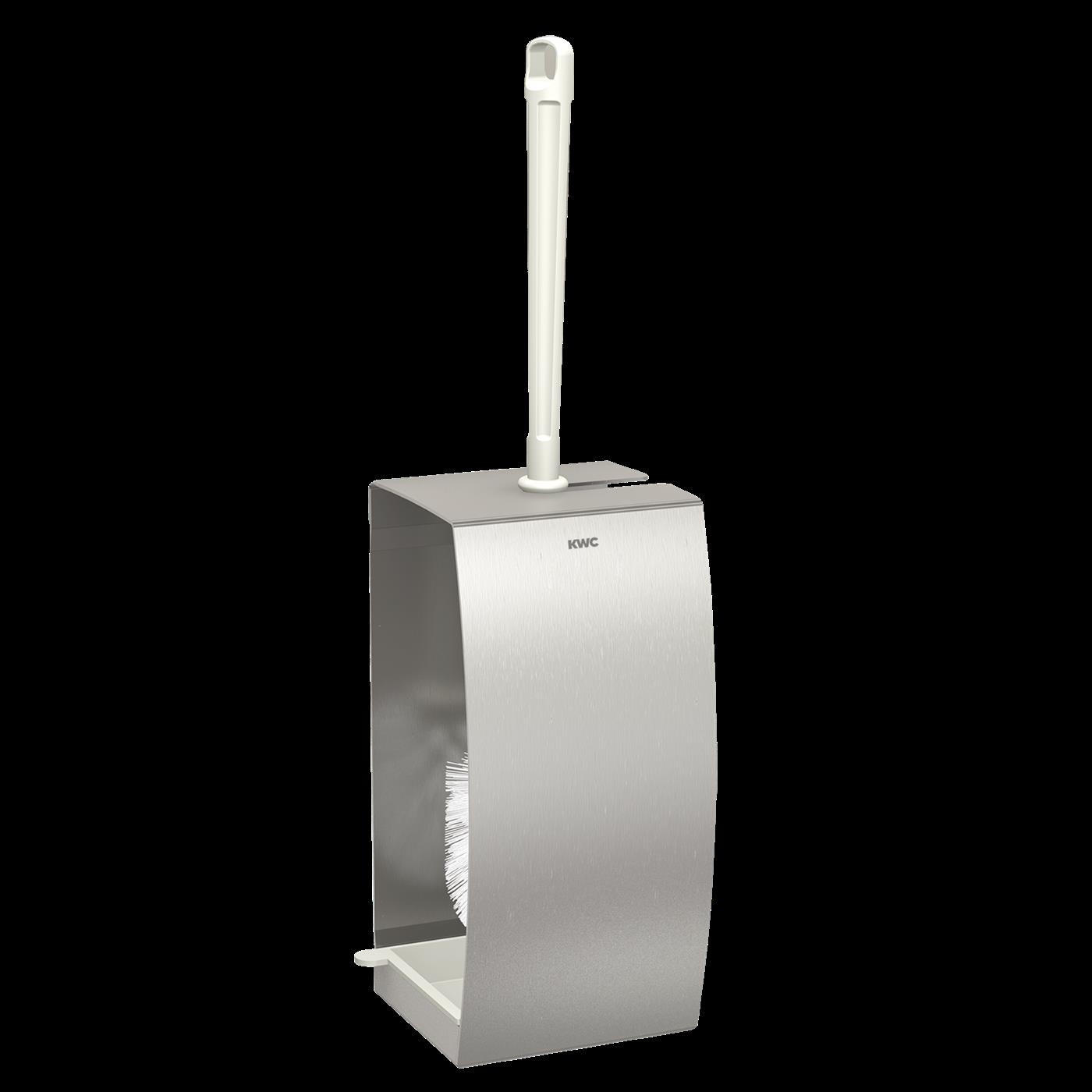 WC-BÜRSTENGARNITUR Edelstahl Aufputz 110x397x110 mm weiße Bürste - Schwarz, Metall (42.5/12.5/12.5cm) - KWC