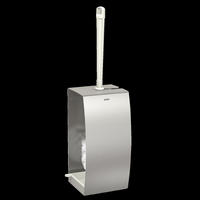 WC-BÜRSTENGARNITUR Edelstahl Aufputz 110x397x110 mm weiße Bürste - Schwarz, Metall (42.5/12.5/12.5cm) - KWC