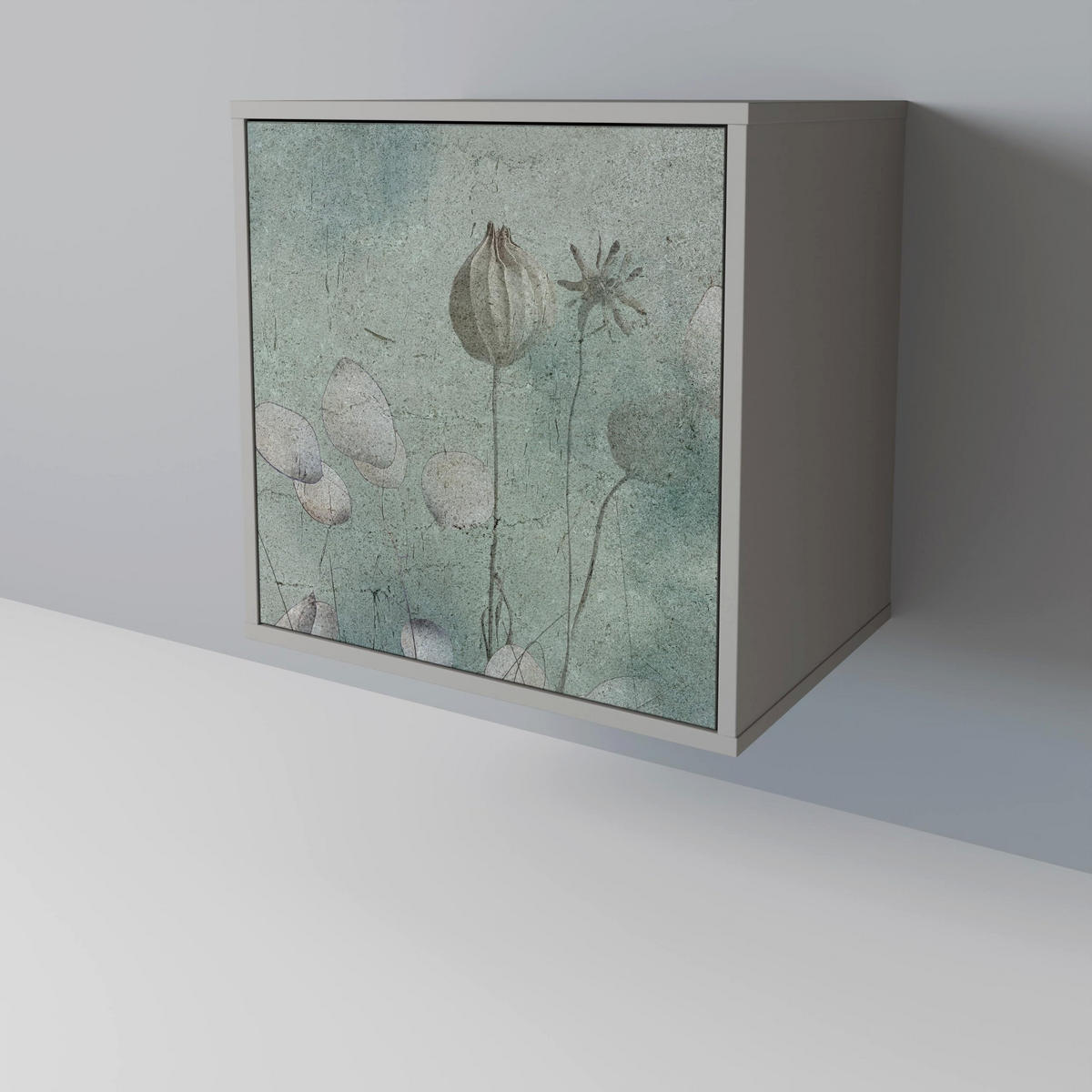 SIDEBOARD NIGHT LADY, Grau, 57,5x42x77,5 cm, Schräge Buchenholzfüße - Buchefarben/Multicolor, Holzwerkstoff/Buchenholz (57.5/77.5/42cm) - SpaceRebels