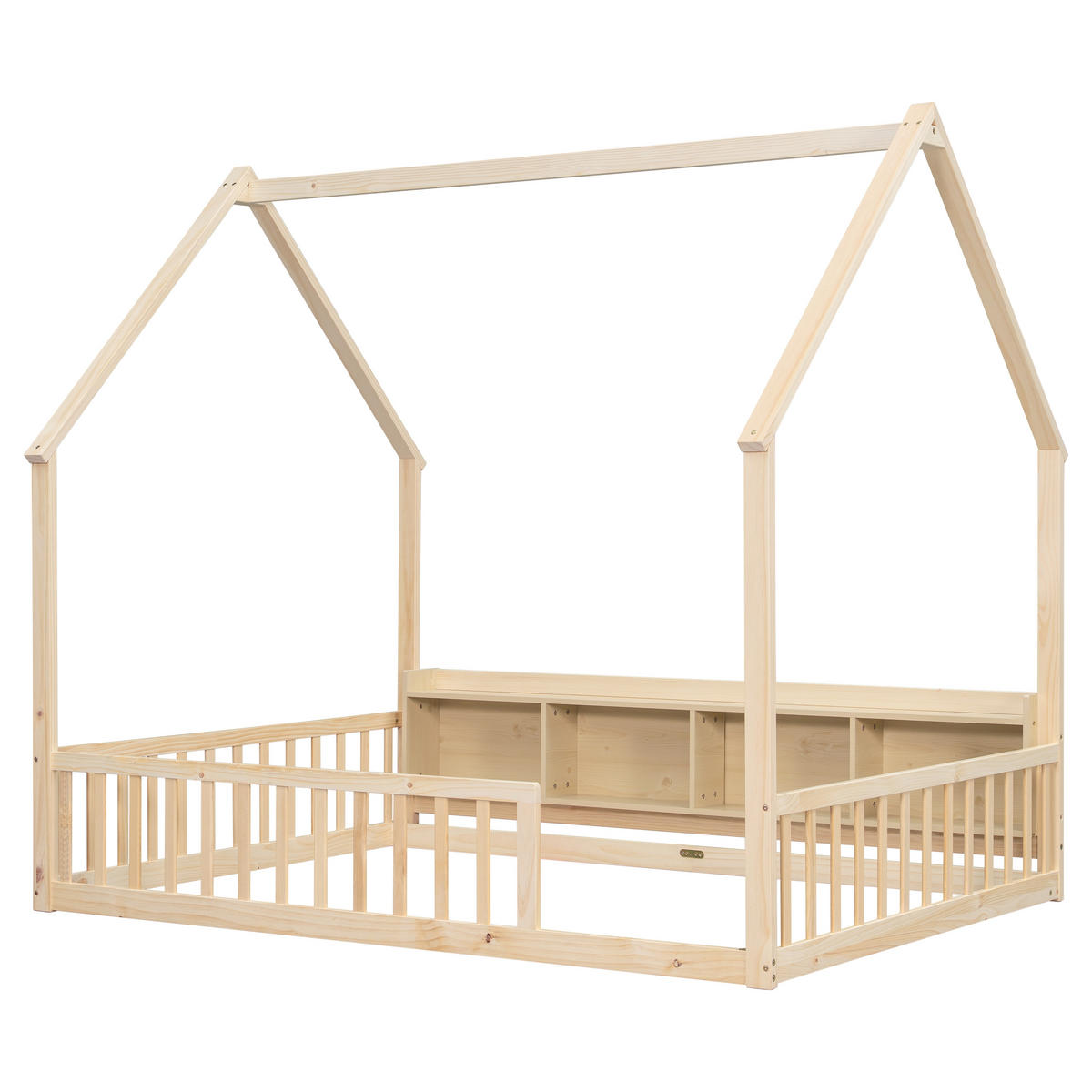 HAUSBETT 140/200 cm mit Ablagefächern, DE-41877, in Natur - Naturfarben, Holz (140/200cm) - ComfortXL