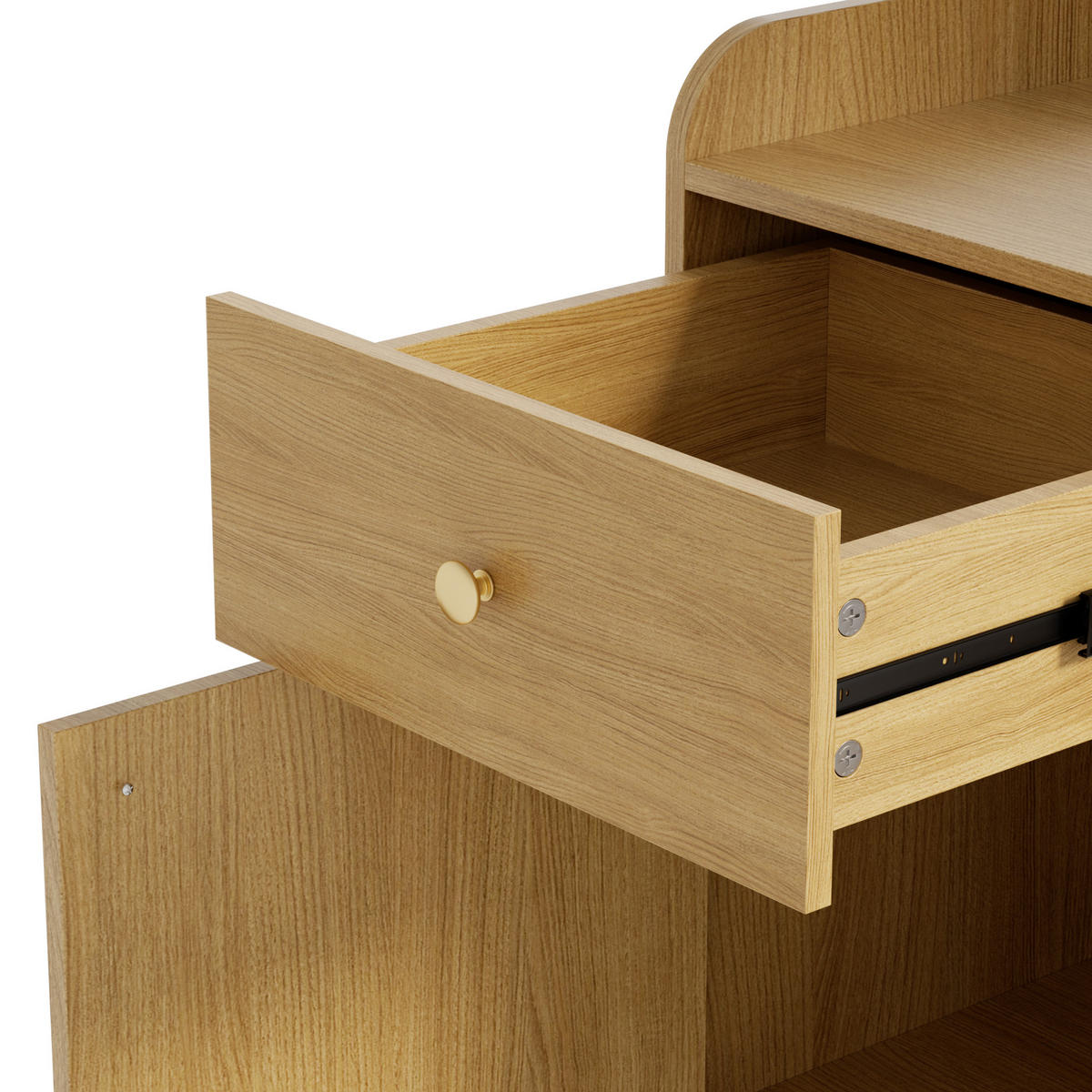 GARDEROBEN-SET 105 cm Holzoptik Natur – Kompaktgarderobe mit Spiegel, Schuhbank & flexiblem Hakenboard - Naturfarben, Holzwerkstoff (105/180/38cm) - Urban Meuble