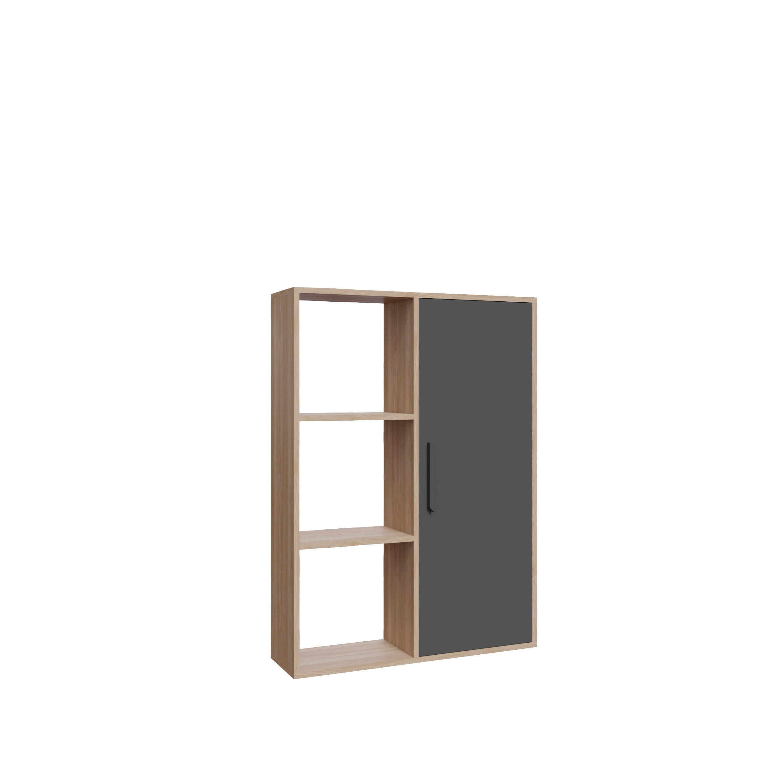 Decorotika Bücherregal Dunkelgrau, Eiche 25x123.6x90 cm
