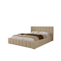POLSTERBETT Alma 120x200 cm, Doppelbett mit Bettkasten und Lattenrost aus Holz, Velourstoff: Creme - Creme, Holz/Kunststoff (120/200cm) - Marpur
