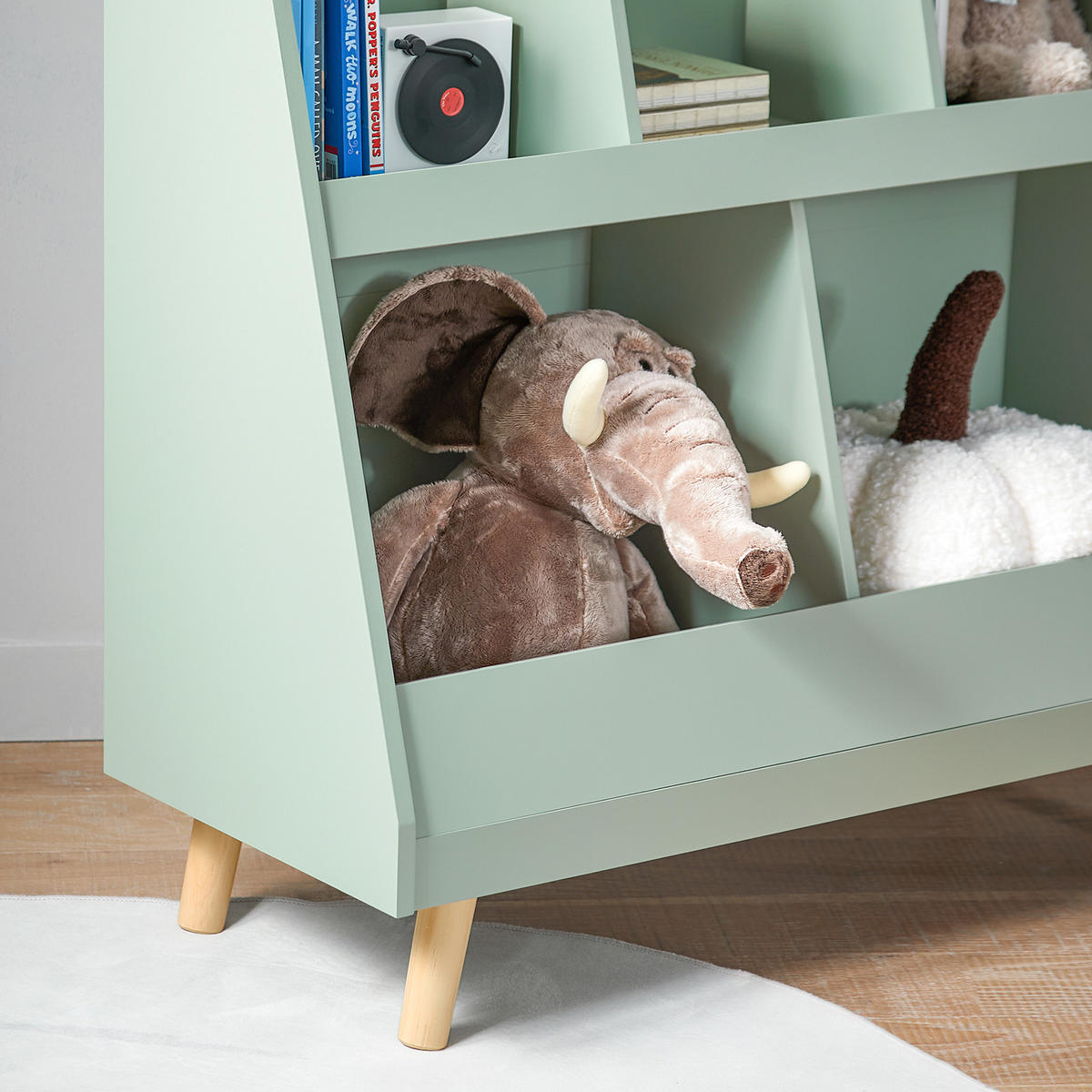 KINDERREGAL Grün - Grün, Holzwerkstoff (86/78/36cm) - SoBuy