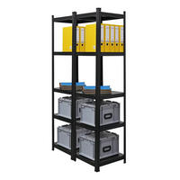 WOHNREGAL Ragnar 2er-Set mit 2x 180x45x45 cm Fachlast 100 kg Matt Schwarz - Schwarz, Metall (90/180/45cm) - PROREGAL