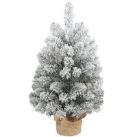 WEIHNACHTSBAUM DE-41557 Mini 60 cm, Schnee, 6 Zapfen - Weiß/Grün, Kunststoff (60cm) - ComfortXL