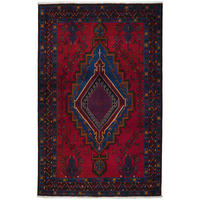 TEPPICH Afshar Rot 236/151 cm Schurwolle - Rot, Textil (151/236cm) - Looma