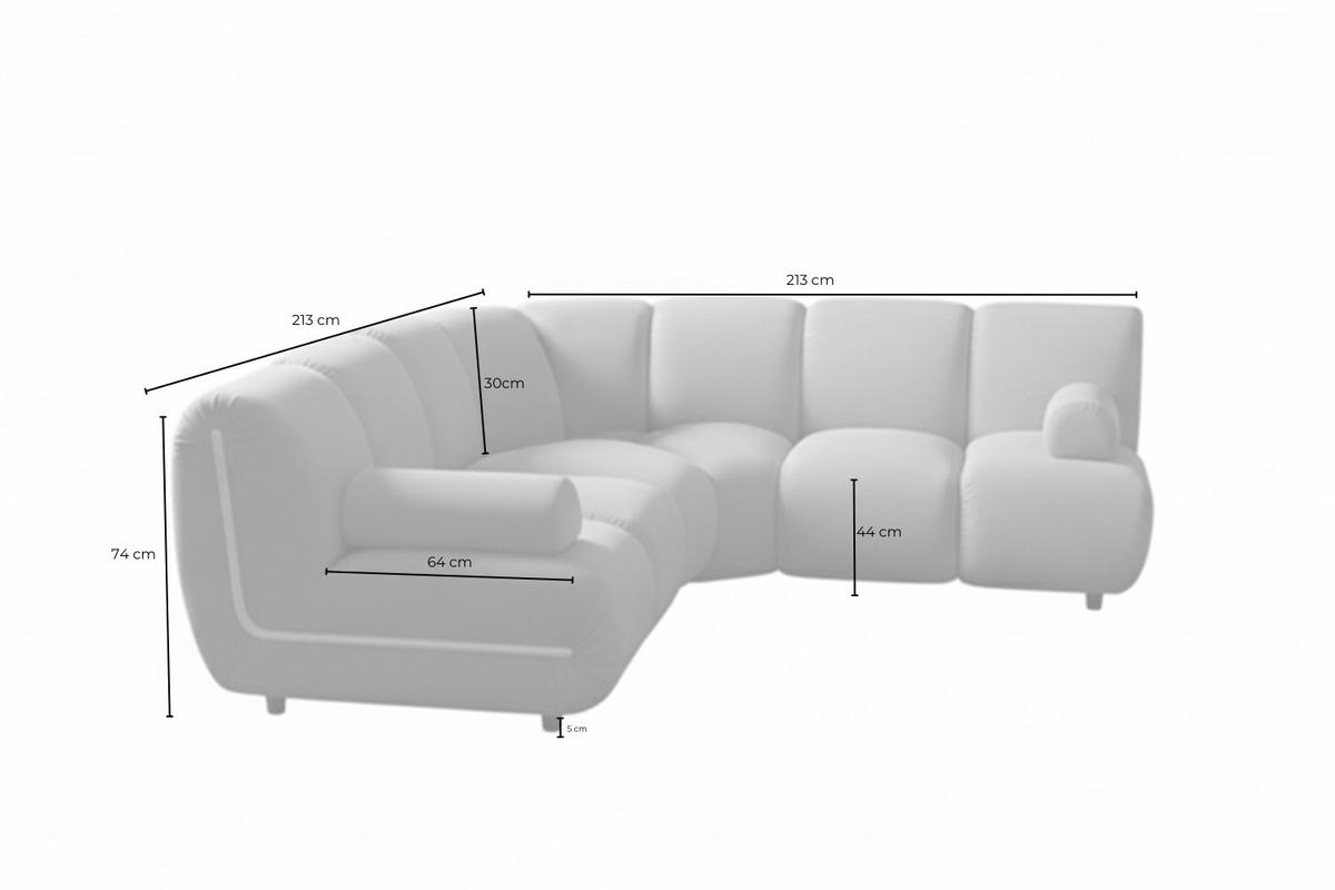 MODULSOFA LAYLA Gelb Velvet - Gelb/Schwarz, Buchenholz/Textil (213/213cm) - KAWOLA