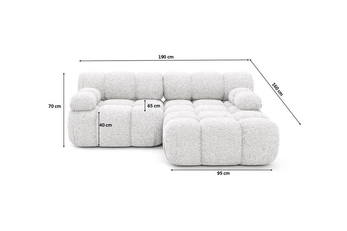 CHAISELONGUE Modular, Veloursstoff Salvador, Olive, Rechts, Selia - Ecru/Olivgrün, Holz (190/160cm) - Kaiser Möbel