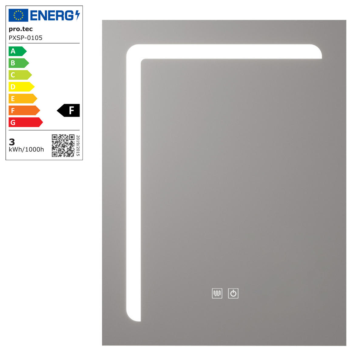BADEZIMMERSPIEGEL Chambave - Silberfarben, Glas/Metall (45/60/3cm) - pro.tec