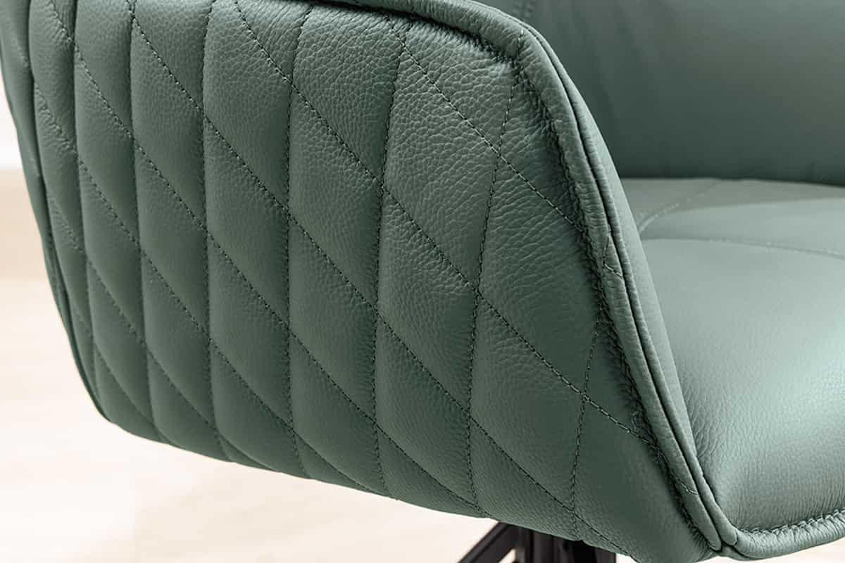 STUHL EUPHORIA Echtleder Grün 80 cm - Schwarz/Grün, Leder/Metall (58/82/60cm) - riess-ambiente