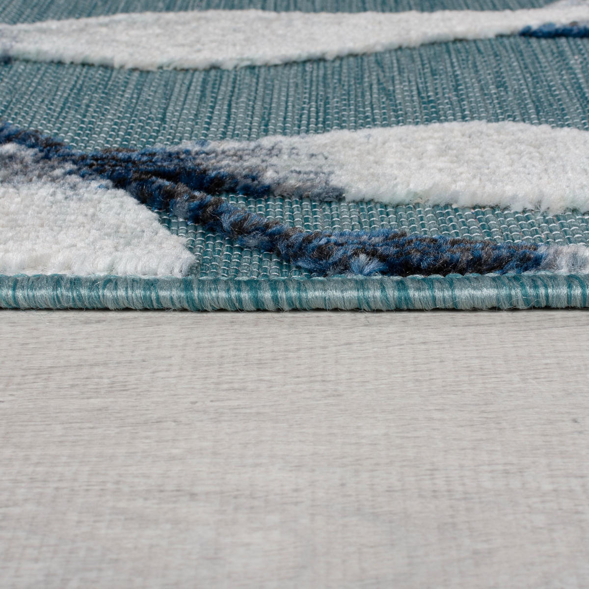 OUTDOOR-TEPPICH Tropisches-Blattmuster, schnelltrocknend, aqua LAGAN ERIC, Türkis 80x230 cm - Türkis, Textil (80/230cm) - KADIMA DESIGN