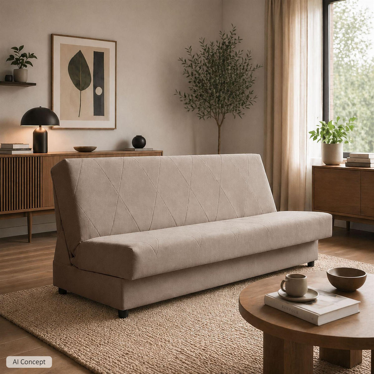 SCHLAFSOFA VERO mit Schlaffunktion Castel 15 - Beige, Textil (191/88/90cm) - Lookway