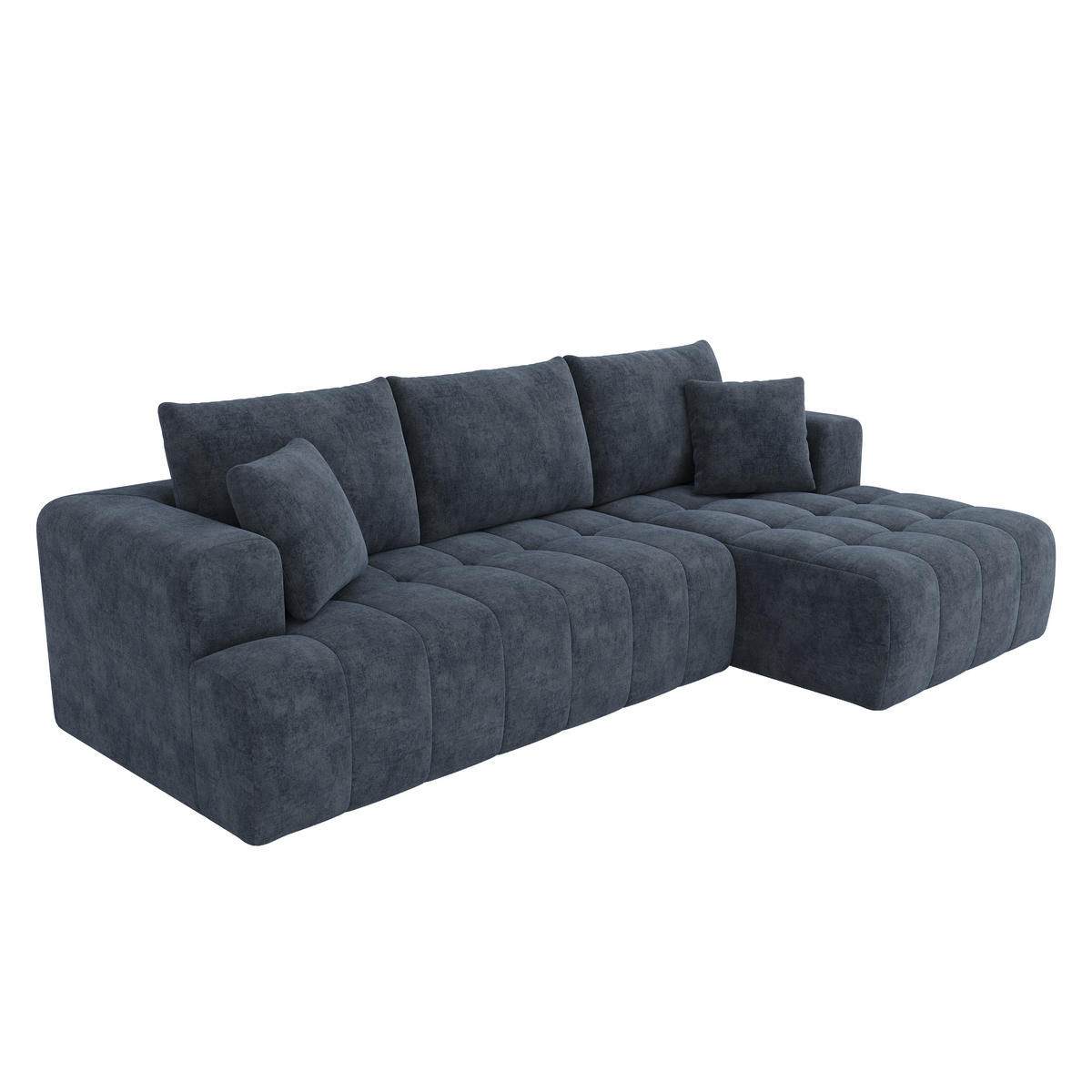 L-FÖRMIGES ECKSOFA Blau 244,5/136/79 cm 3-Sitzer Ohne Montage - Blau, Textil (244.5/136cm) - PANGIVO